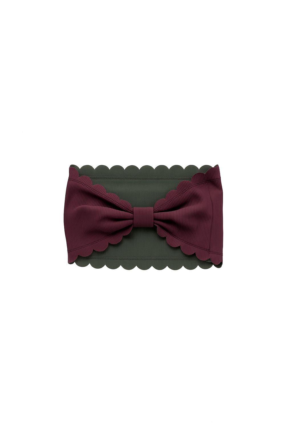 Moorea Scallop Bandeau Reversible Bikini Top