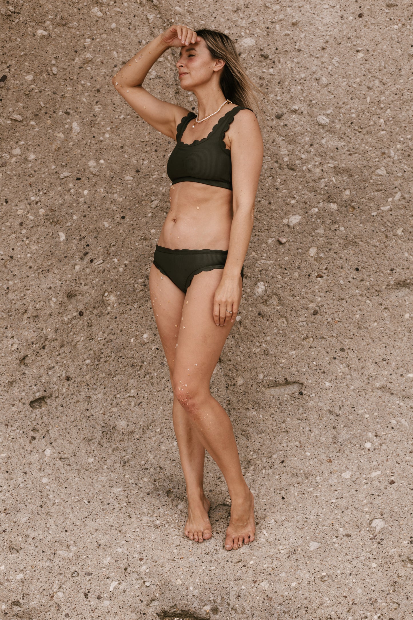 Scallop Reversible Mid Waist Bikini Bottoms Moorea