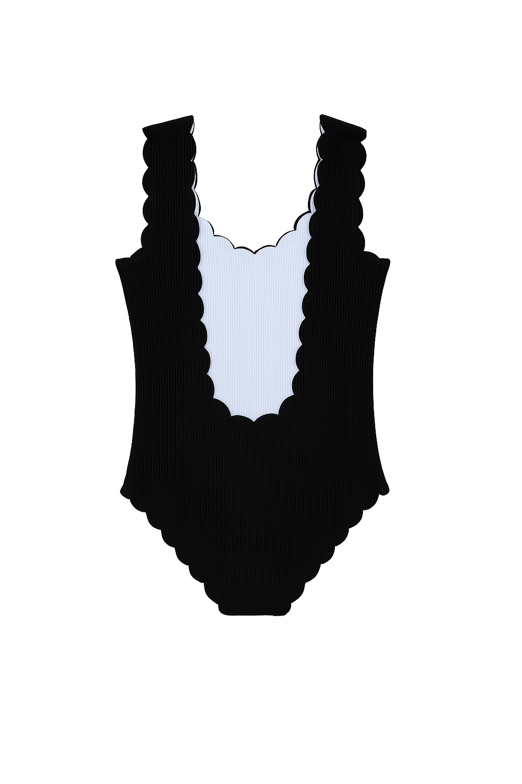 Black & White Scallop Reversible Swimsuit