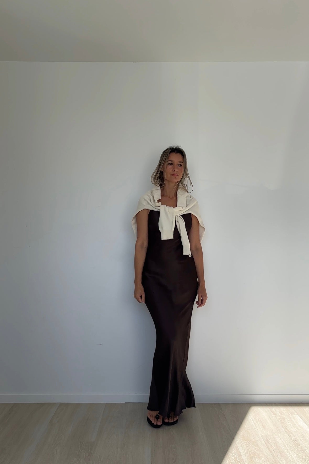 Eco Silk Dress Full Length Cacao