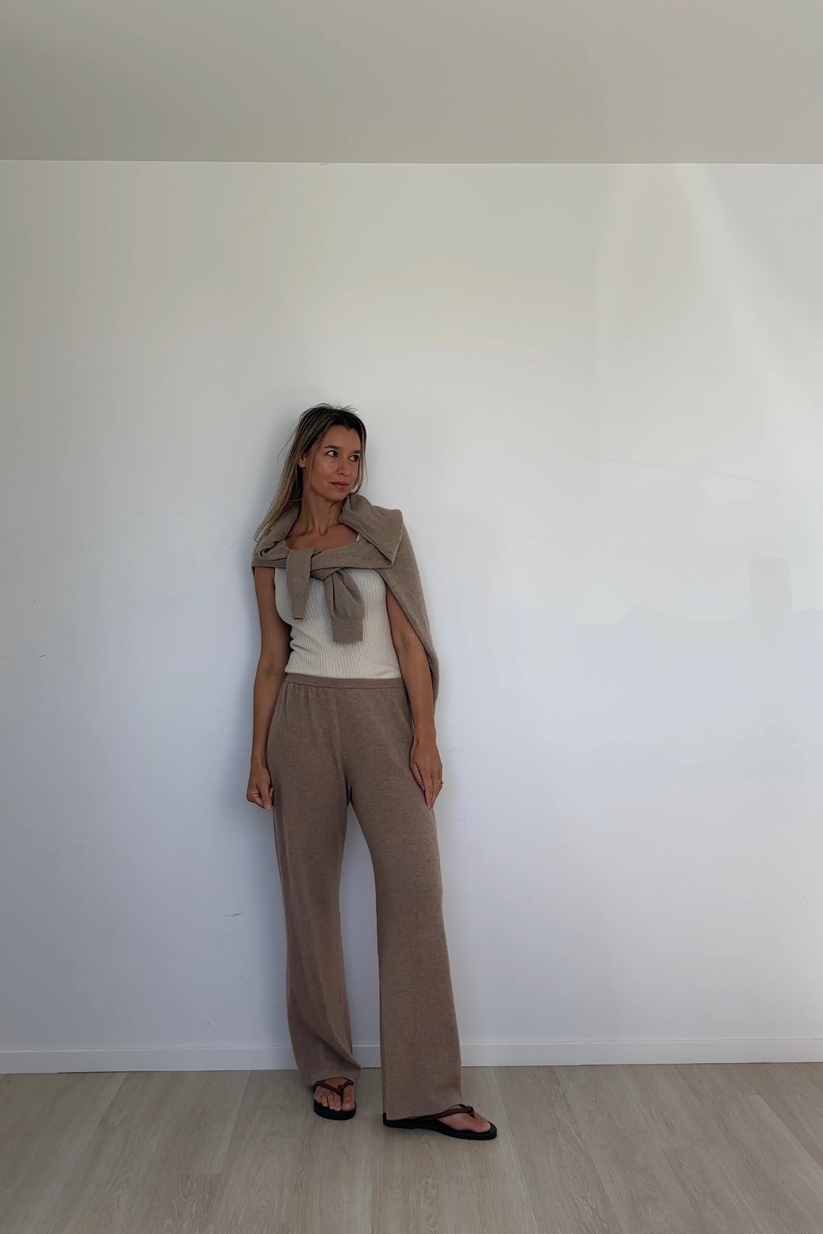 Pure Cashmere Ribbed Tank Coconut
