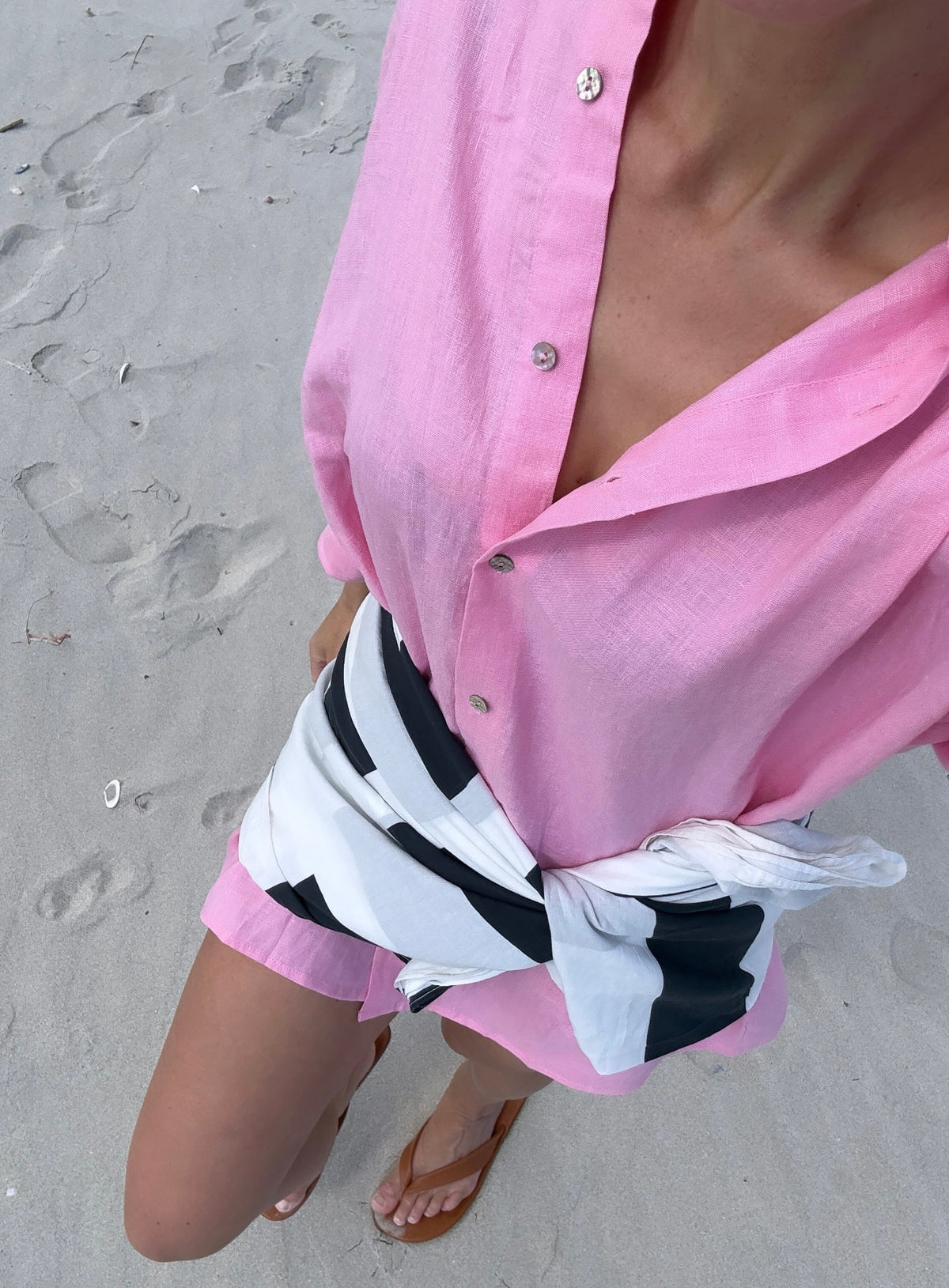 Your Boyfriends Linen Shirt Pink