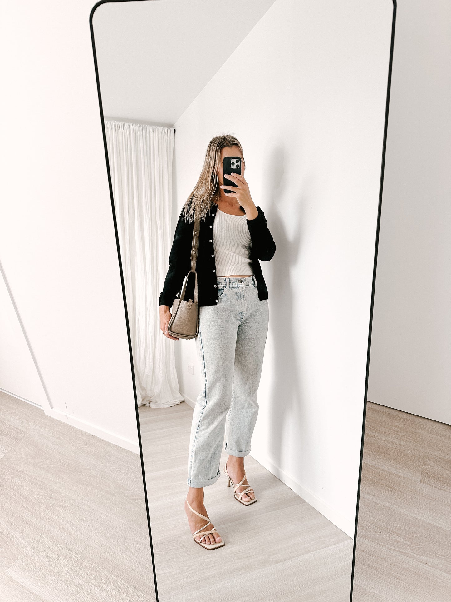 Black Organic Cotton Cashmere Cardigan