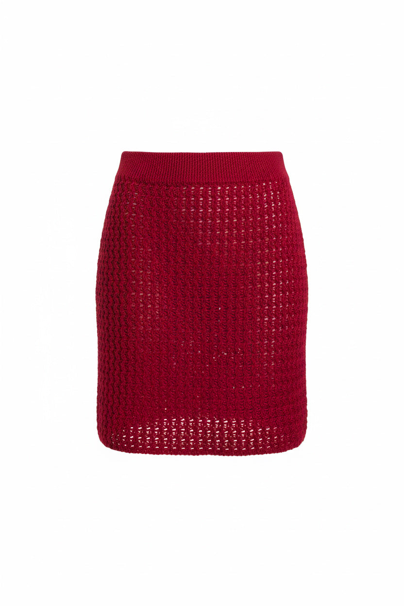 Dia Knit Skirt Red