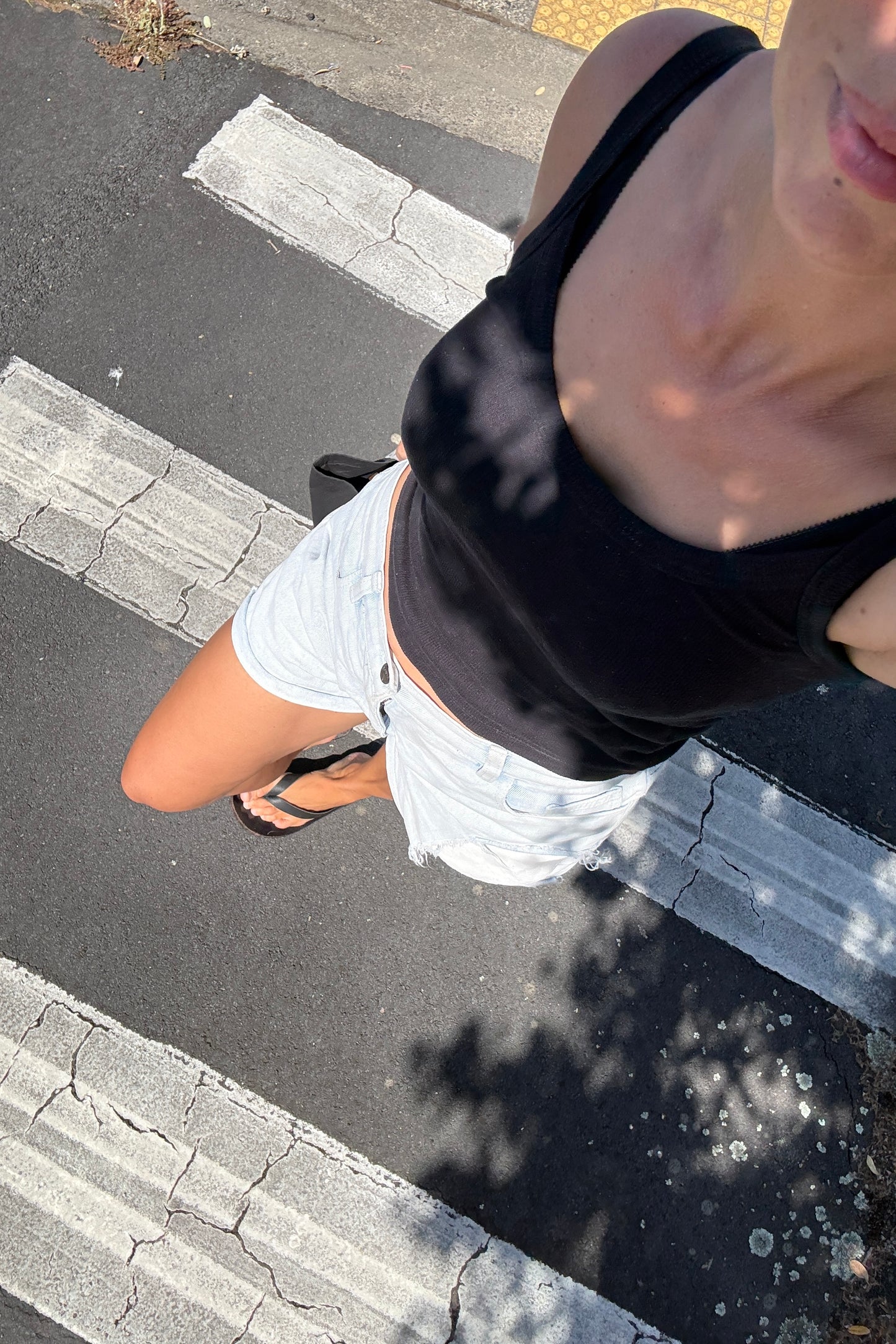 Black Ribbed Singlet