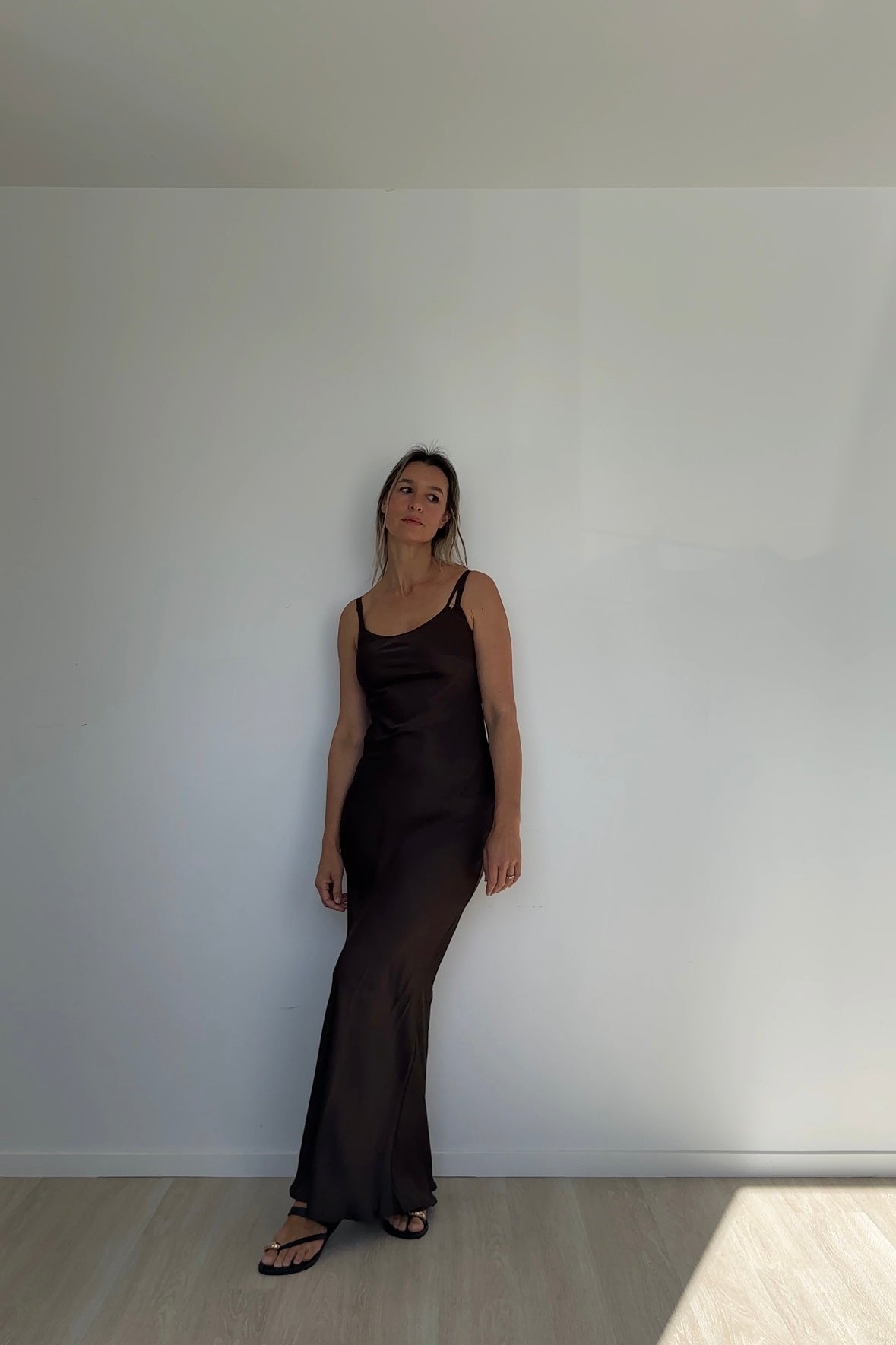 Eco Silk Dress Full Length Cacao