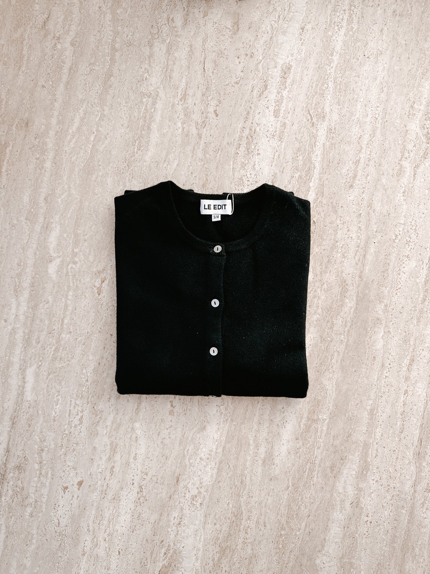 Black Organic Cotton Cashmere Cardigan