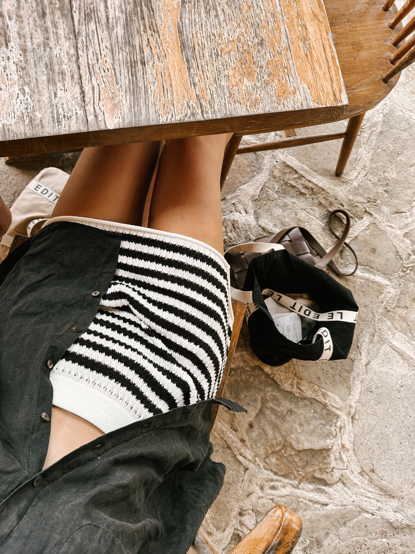 Dia Knit Skirt Black & White