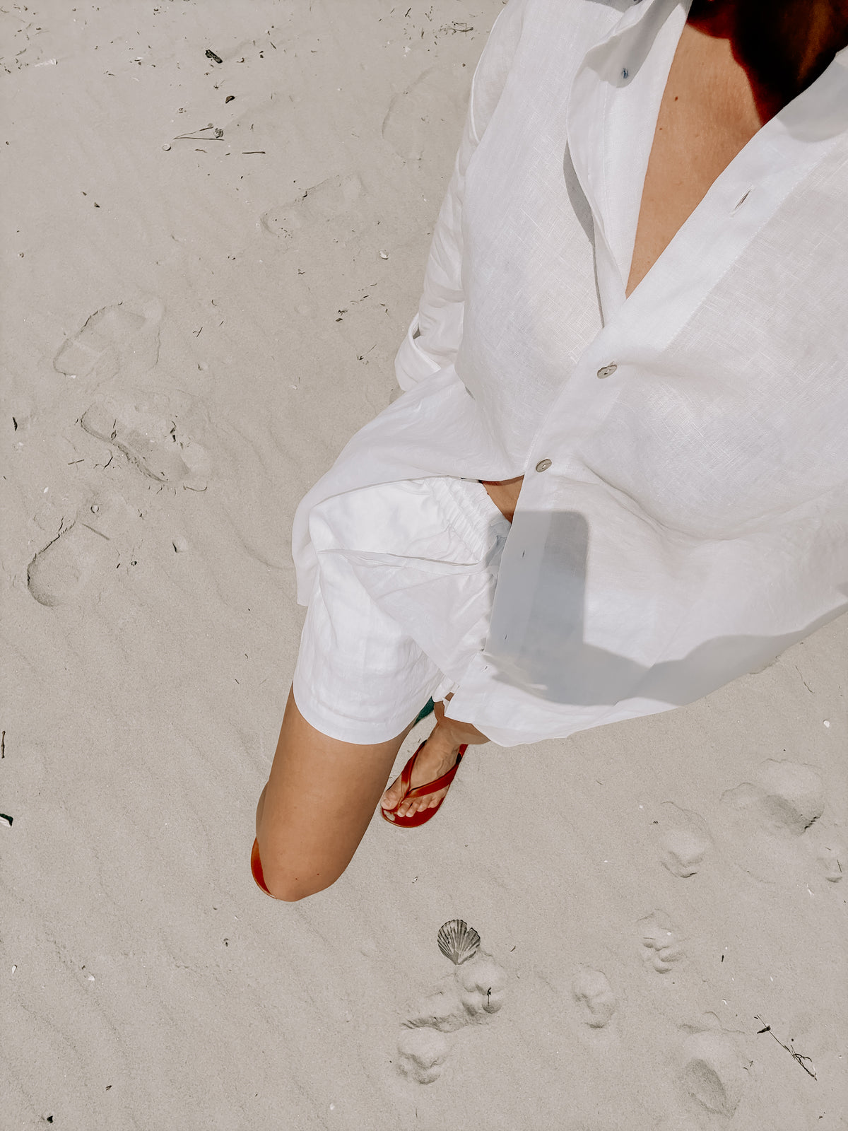 White Linen Shorts