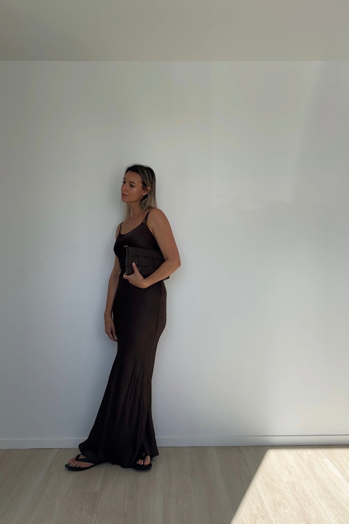 Eco Silk Dress Full Length Cacao