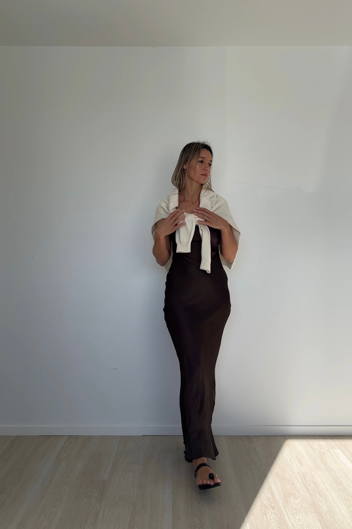 Eco Silk Dress Full Length Cacao