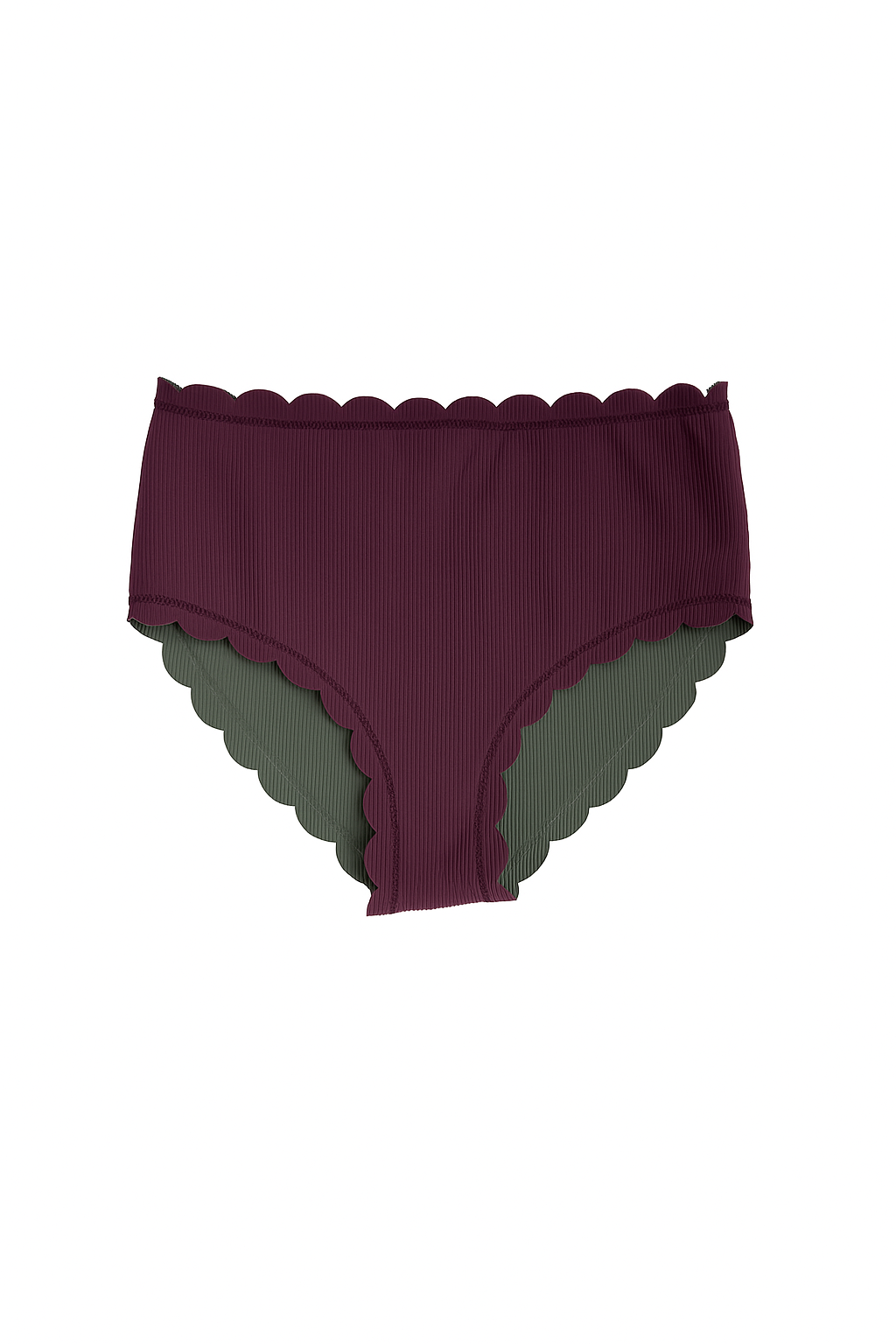 Scallop Reversible High Waist Bikini Bottoms Moorea