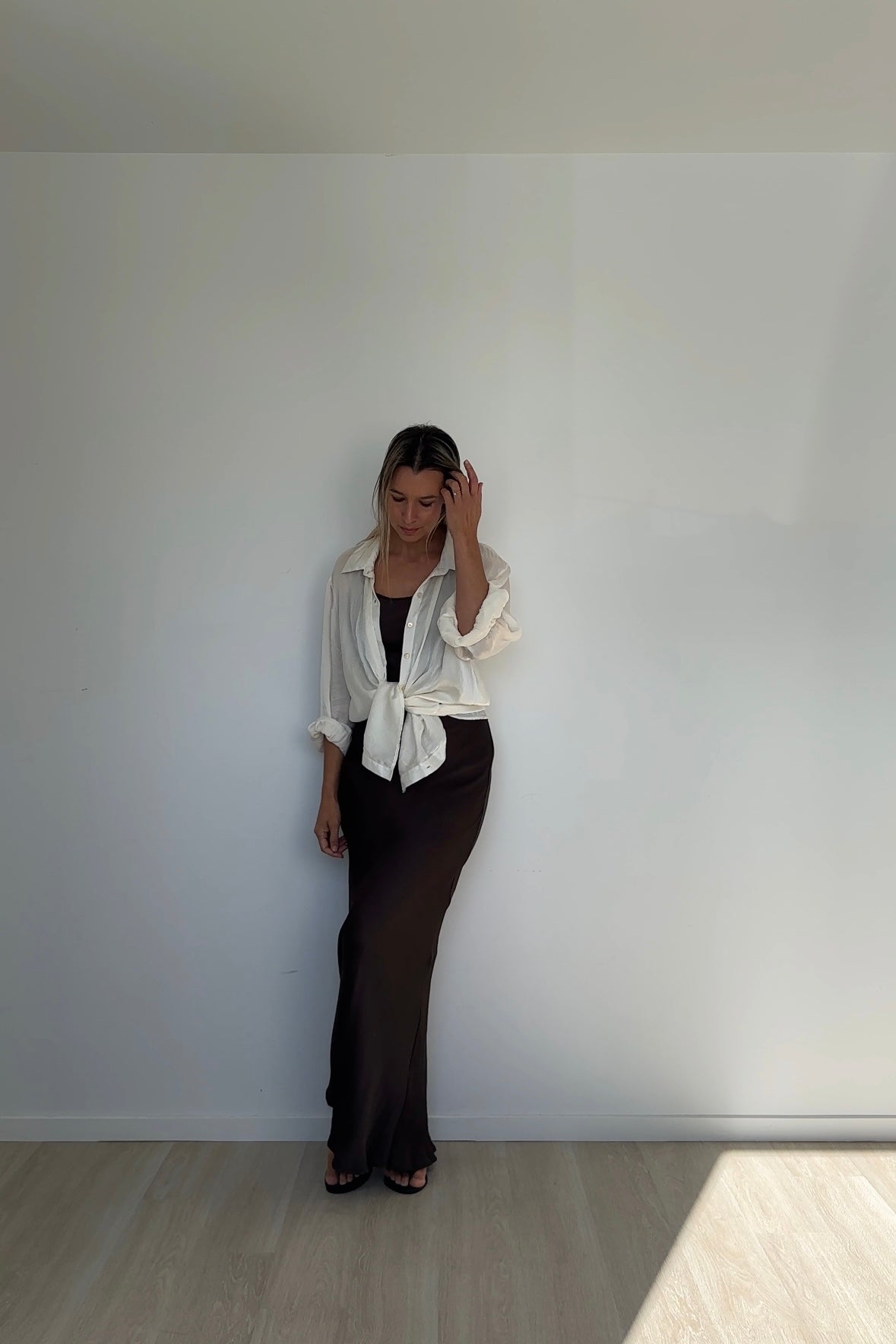 Eco Silk Dress Full Length Cacao