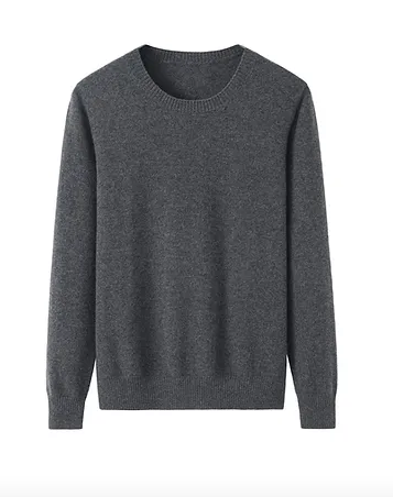 Pure Cashmere Crew Neck Jumper Storm Grey
