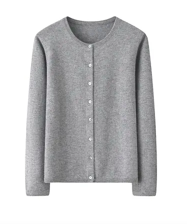 Marle Grey Pure Merino Cardigan