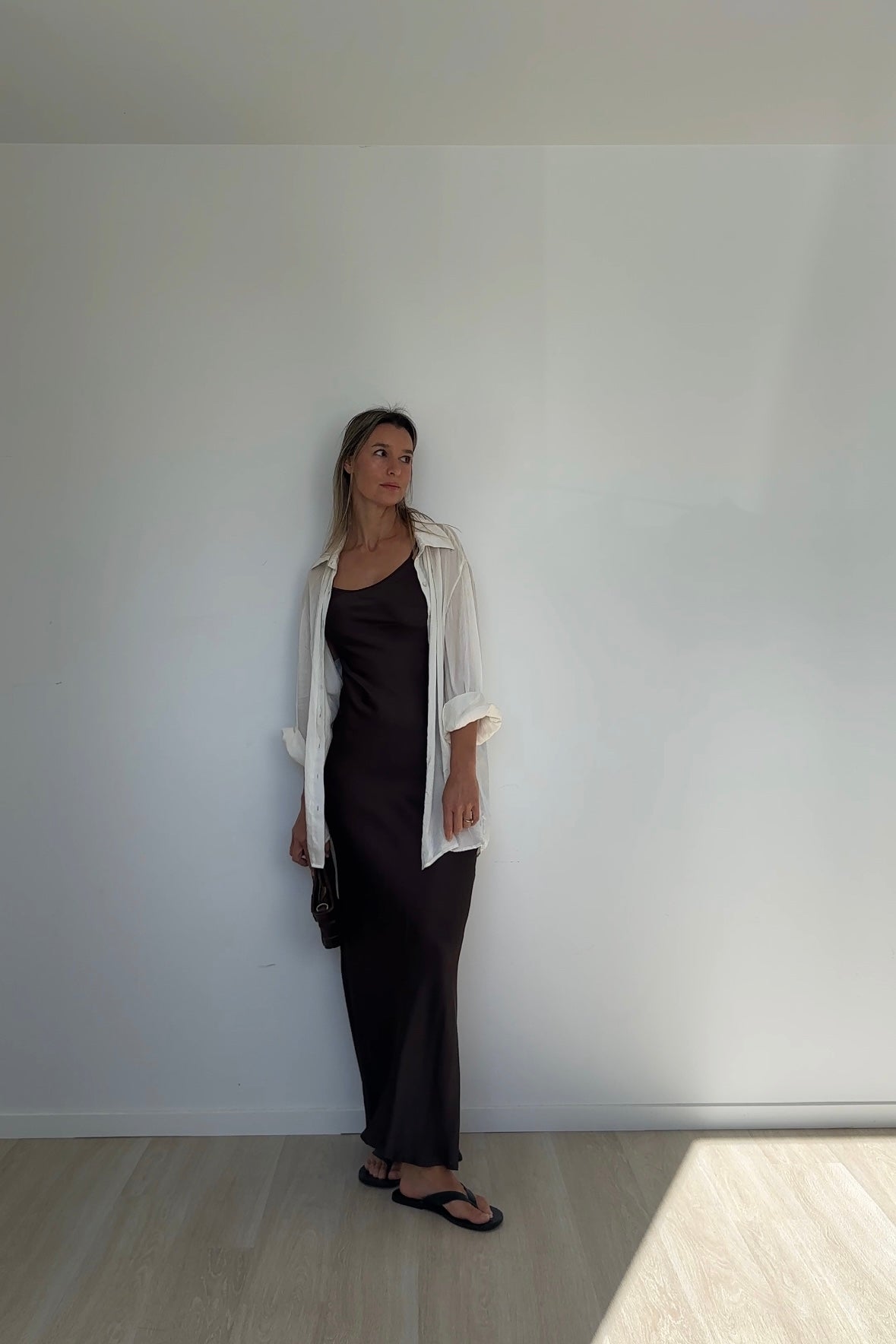 Eco Silk Dress Full Length Cacao