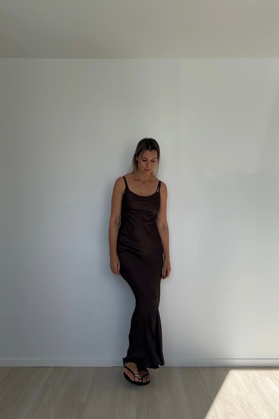 Eco Silk Dress Full Length Cacao