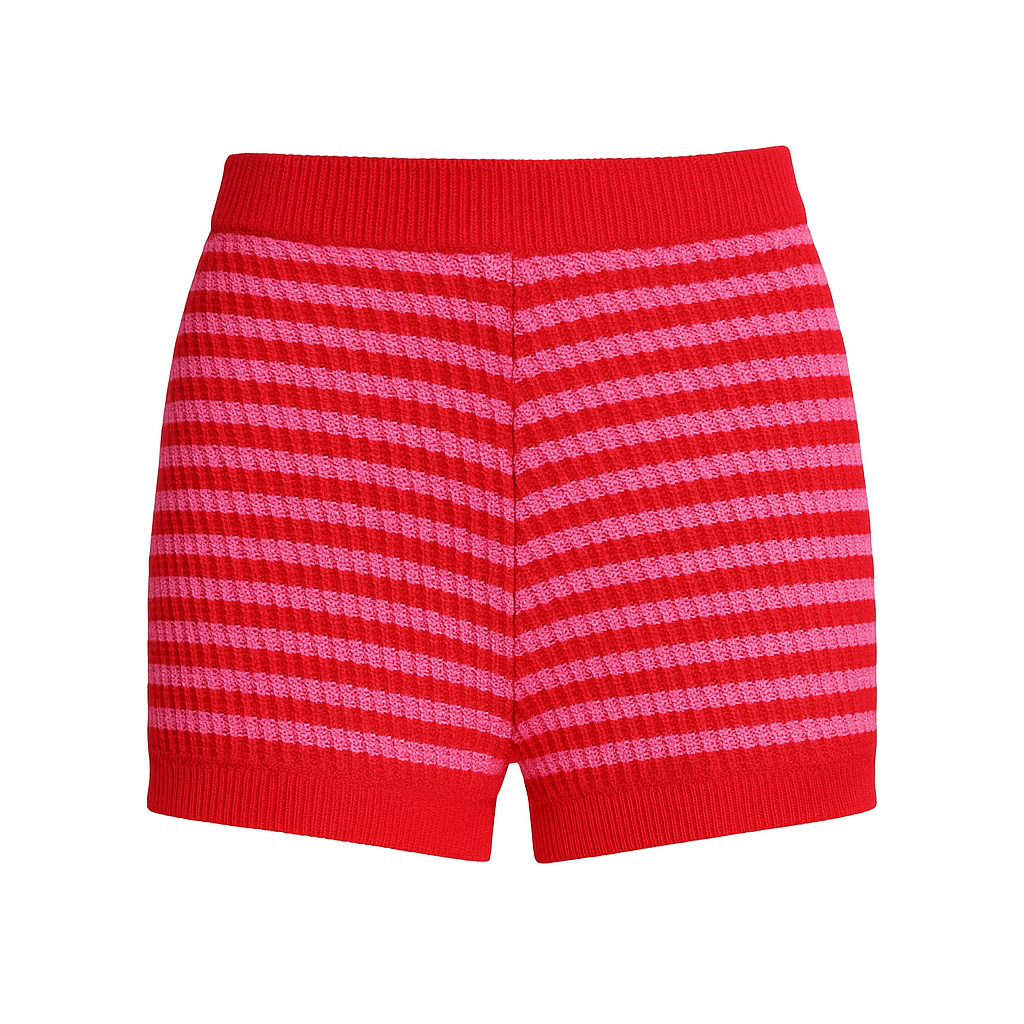 Dia Knit Shorts Red & Pink