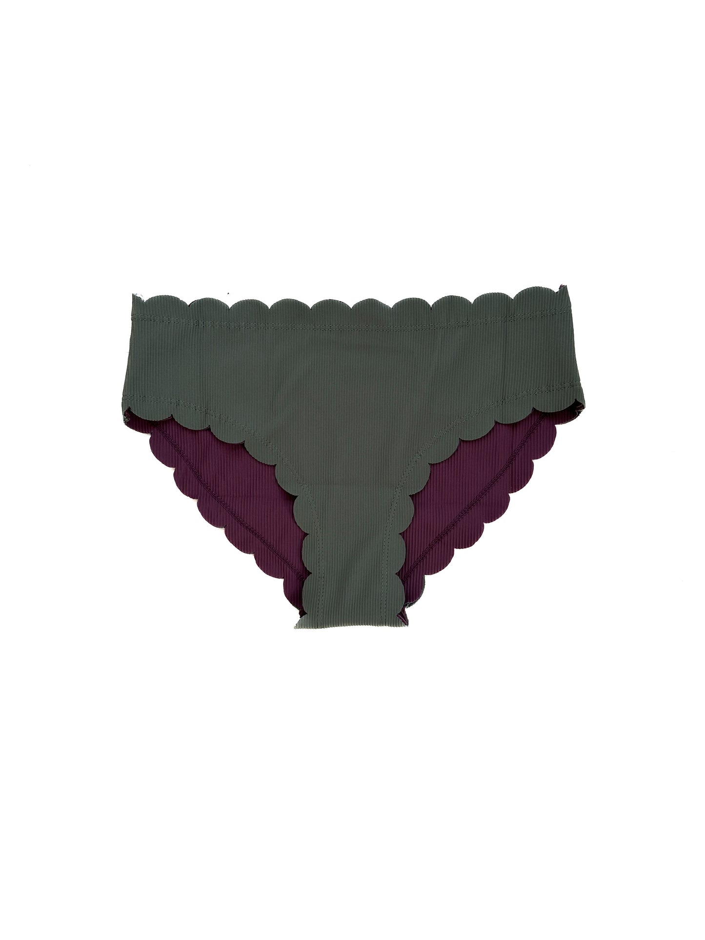 Scallop Reversible Mid Waist Bikini Bottoms Moorea