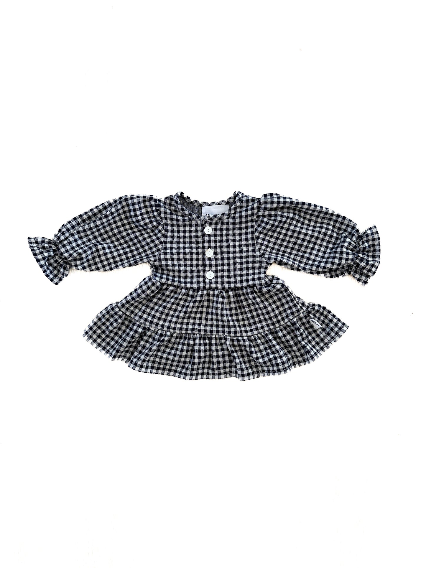 Black Gingham Girls Dress