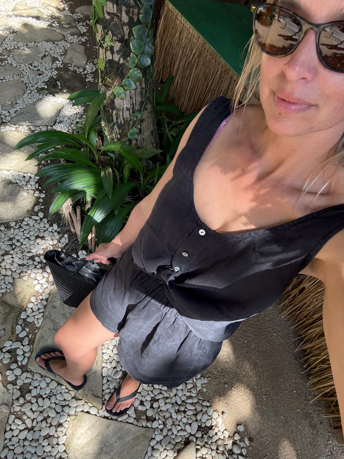Black Linen Shorts