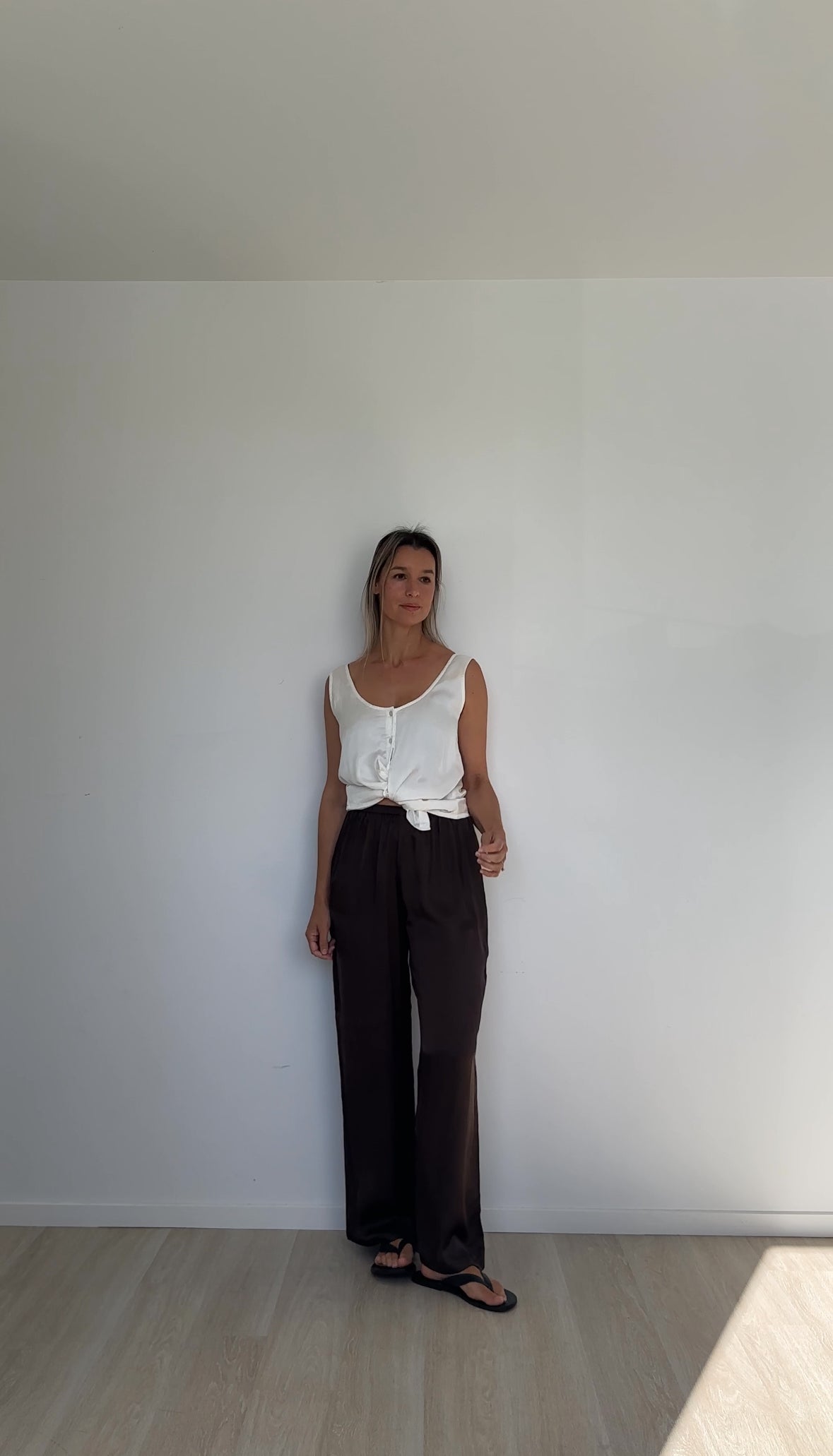 Eco Silk Reversible Top Oyster