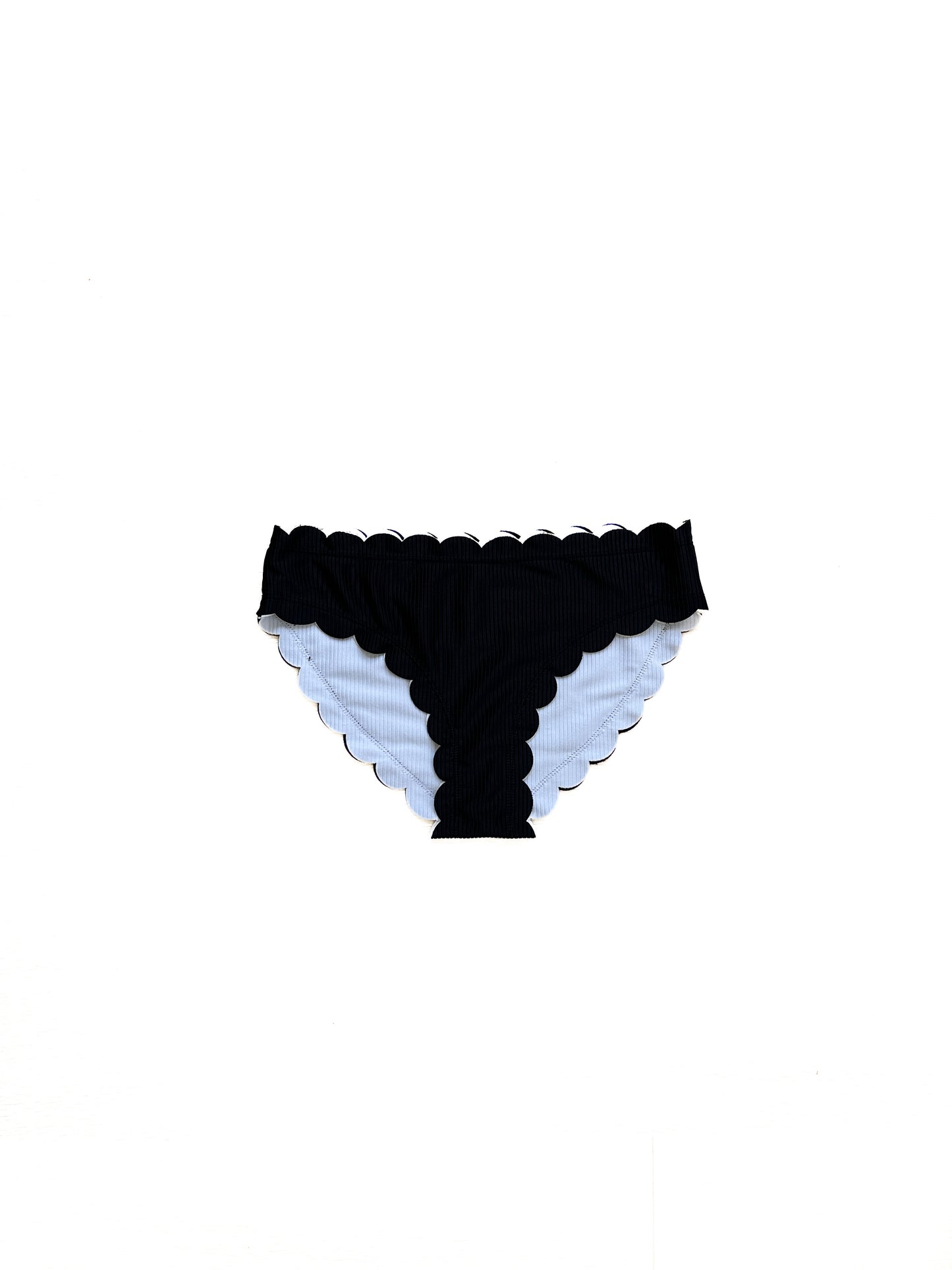Black & White Scallop Mid Waist Bottoms