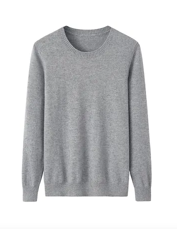 Marle Grey Pure Merino Crew Neck Jumper
