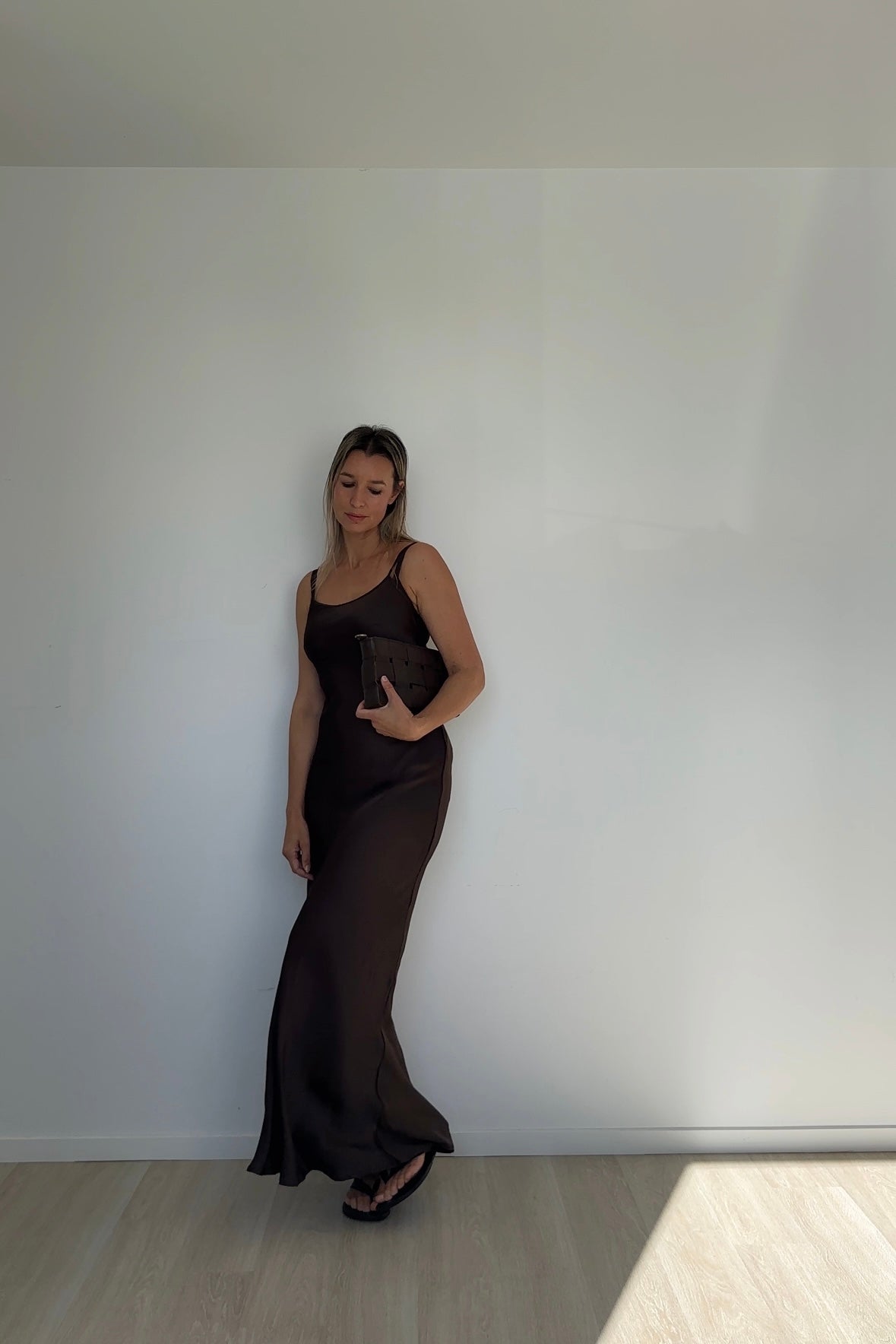 Eco Silk Dress Full Length Cacao