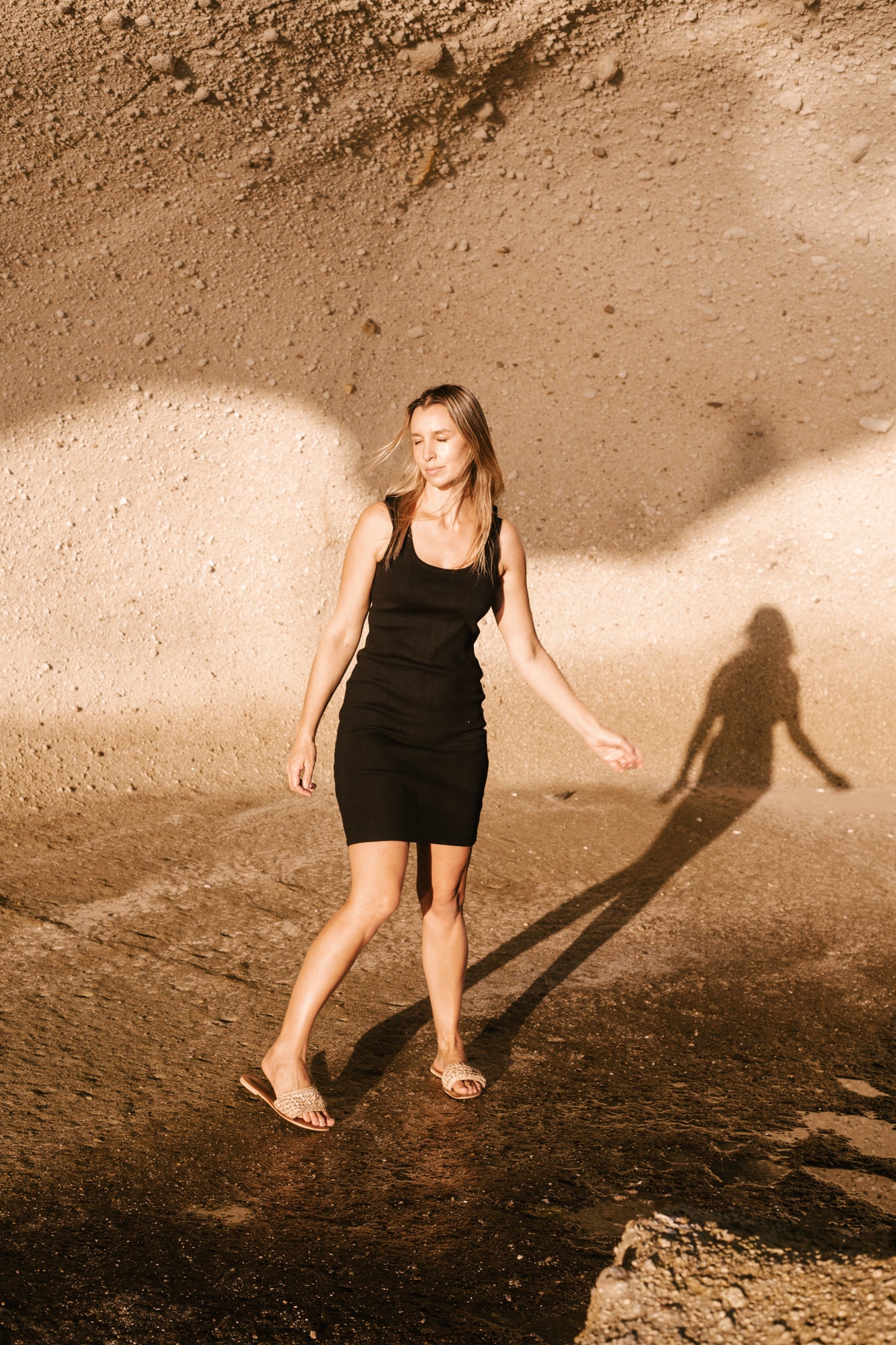 Ever Organic Ribbed Black Dress