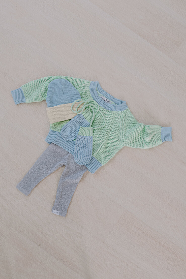 Sea Sky Contrast Knit Jumper