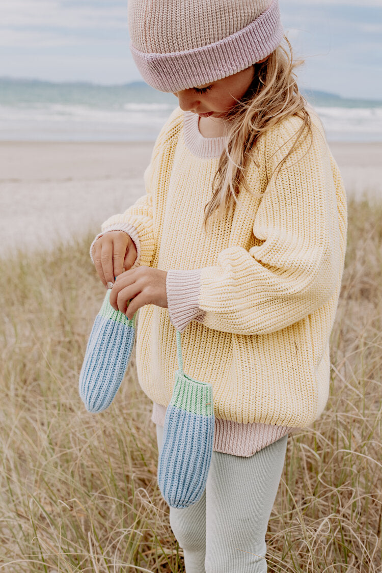 Sea Sky Knitted Mittens