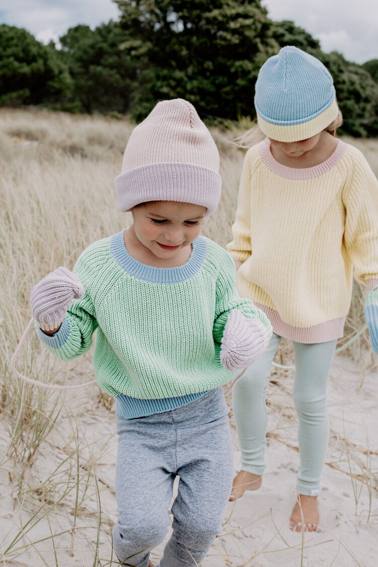 Sea Sky Contrast Knit Jumper