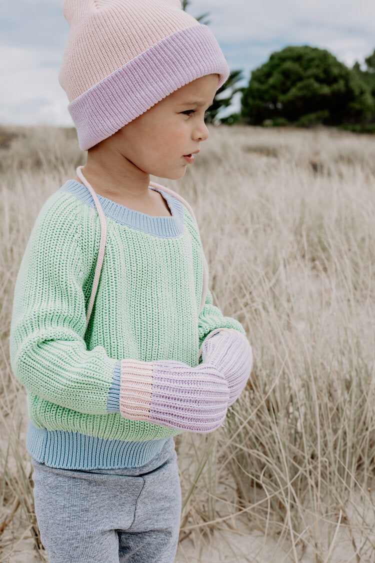 Sea Sky Contrast Knit Jumper