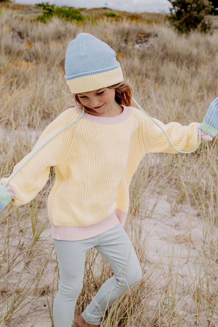 Lemon Candy Contrast Knit Jumper