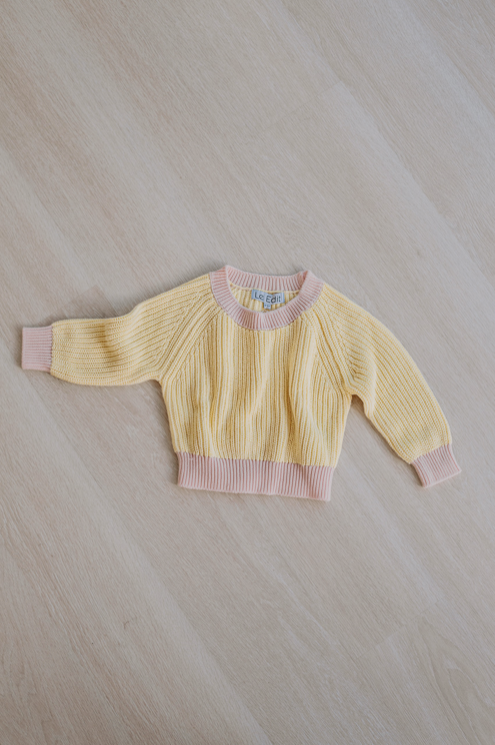Lemon Candy Contrast Knit Jumper