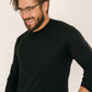 Mens Pure Cashmere Crew Neck Jumper Black
