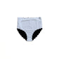 Black & White Scallop High Waist Bikini Bottoms