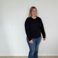 Black Organic Cotton Cashmere Crew Neck Jumper