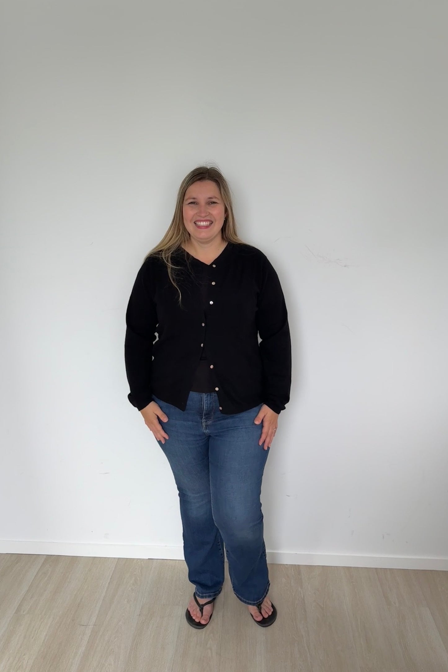 Black Pure Merino Cardigan