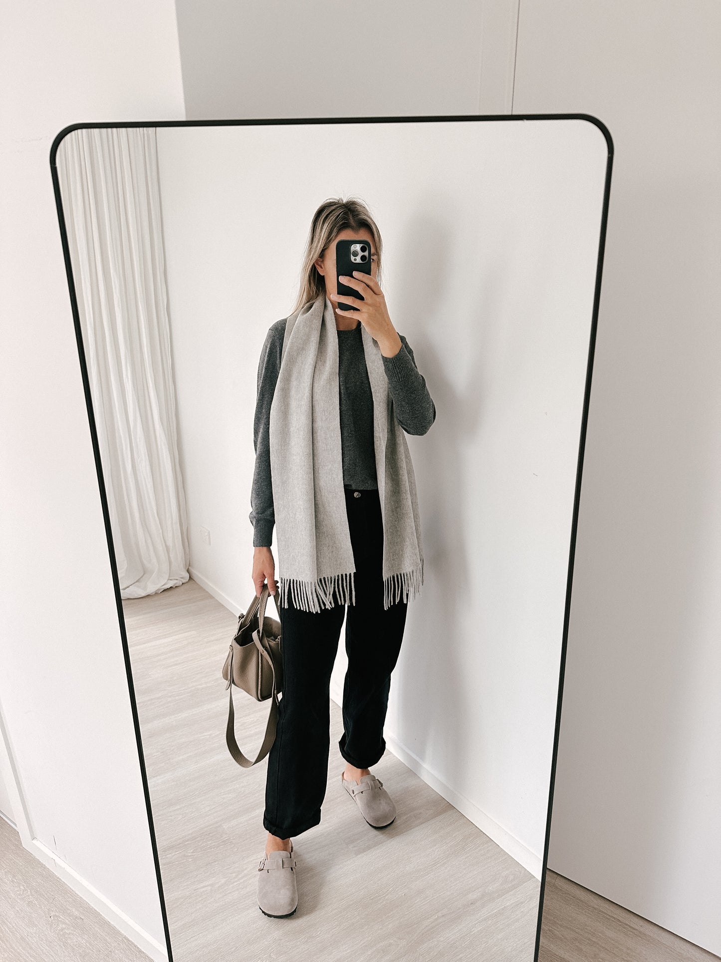 Marle Grey Pure Cashmere Scarf