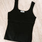 Pure Cashmere Ribbed Tank Black