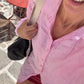 Your Boyfriends Linen Shirt Pink