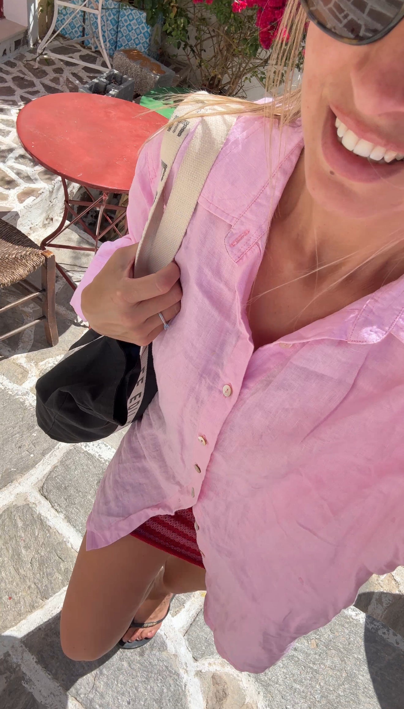 Your Boyfriends Linen Shirt Pink