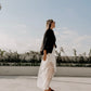 Asti Eco Silk Lace Long Skirt Oyster