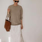 Boyfriend Pure Cashmere Crew Neck Jumper Oatmeal