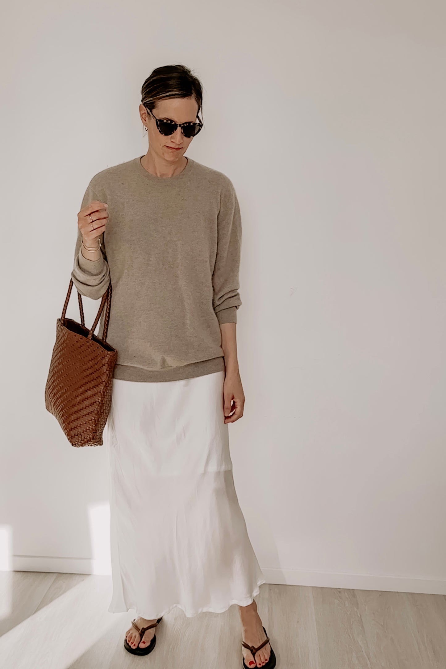 Boyfriend Pure Cashmere Crew Neck Jumper Oatmeal