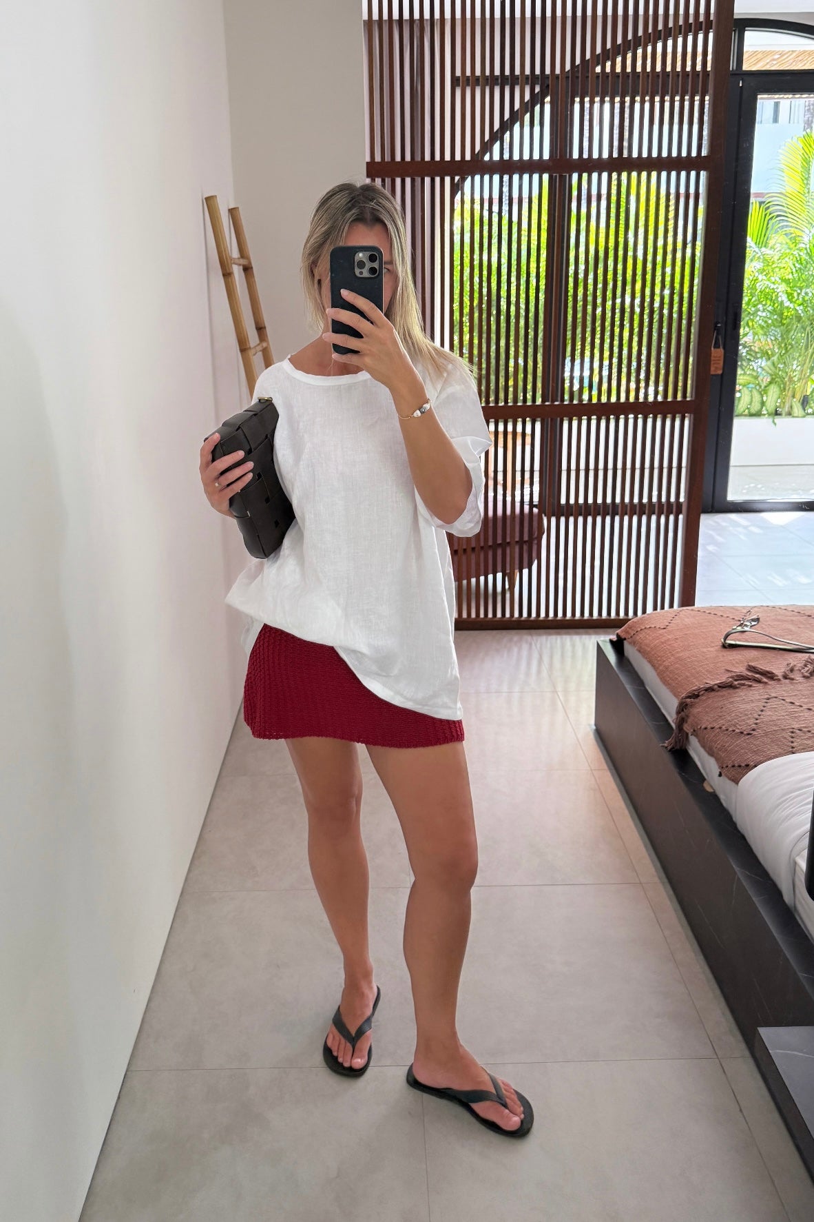 Linen Boyfriend Tee White