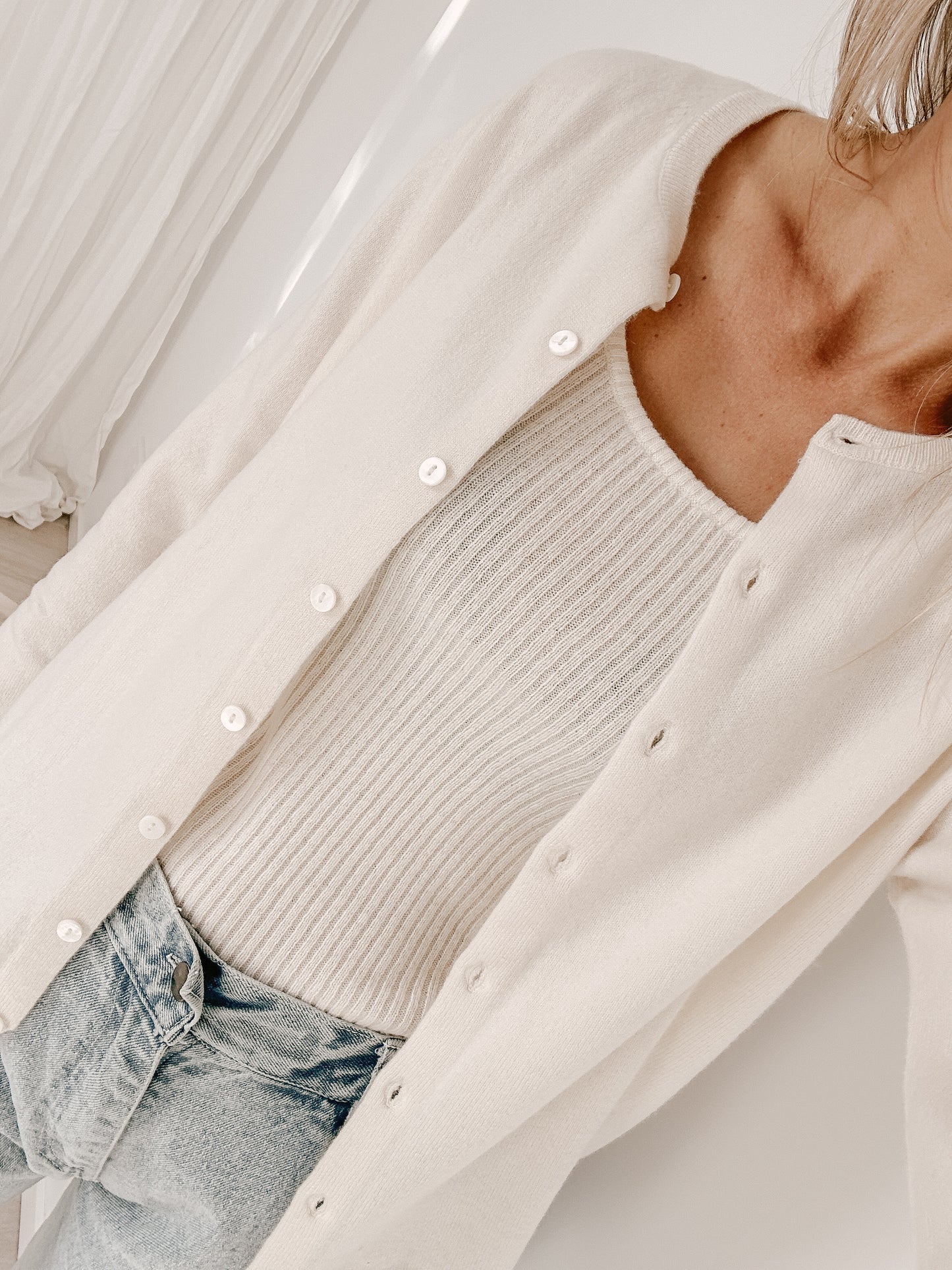 Coconut Cotton Cashmere Cardigan