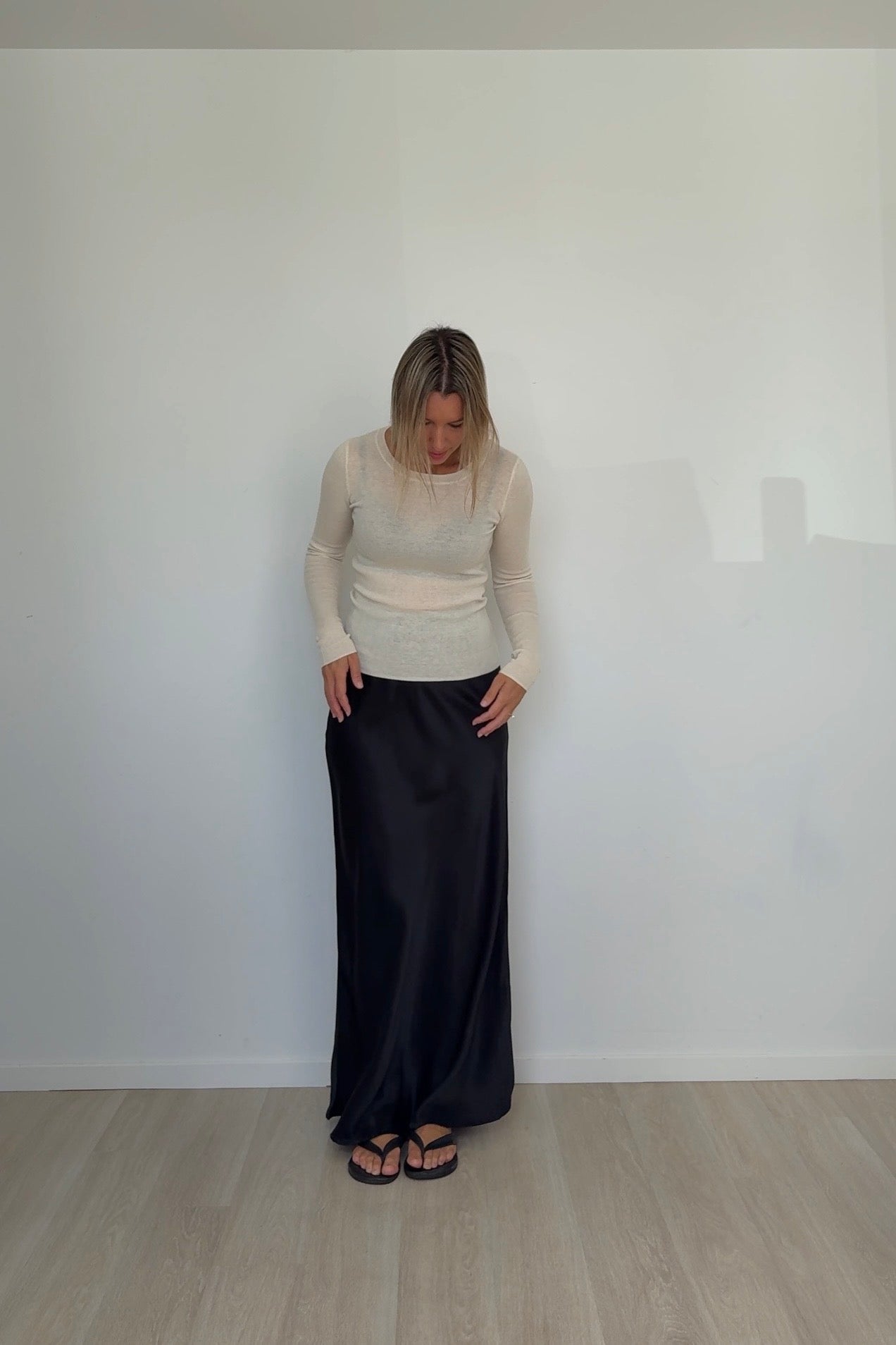 Pure Silk Skirt Black